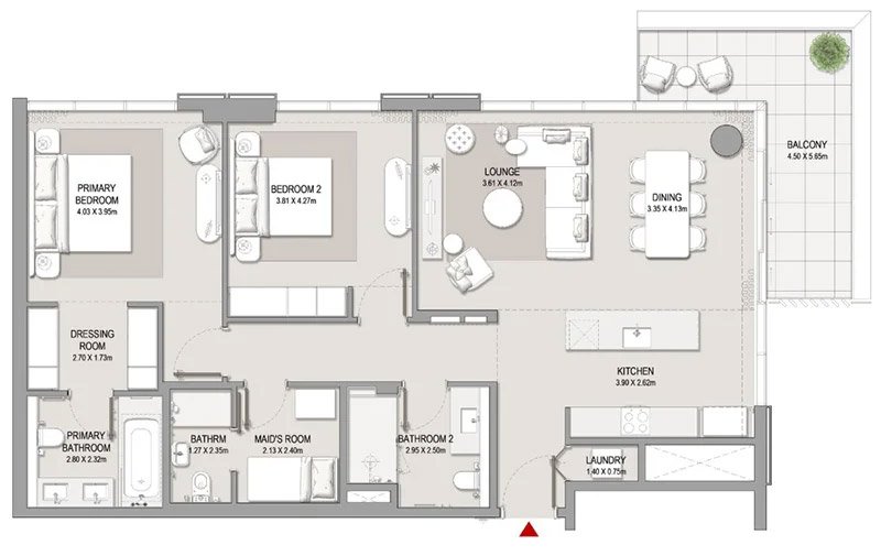 City Walk Crestlane 2 Bedroom Apartment Floor Plan